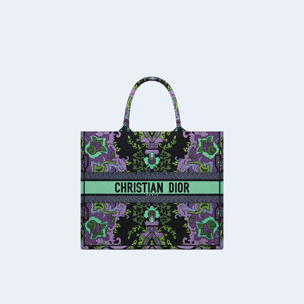 디올 인디언 퍼플 자수 북 토트 스몰 백