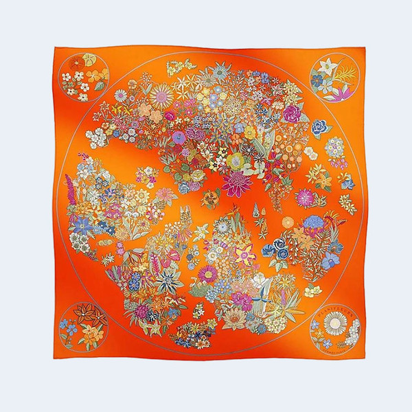 에르메스 플랑플뢰르 90 오렌지 스카프