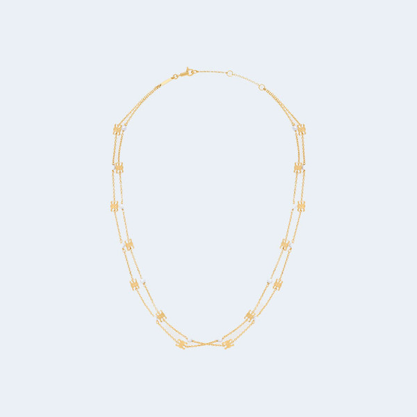 셀린느 트리옹프 펄 더블 목걸이