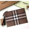 버버리 EDIN 체크 레더 클러치백