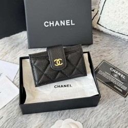 샤넬 클래식 아코디언 카드지갑 금장 AP0342