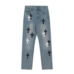 크롬하츠 멀티 가죽패치 데님 KE971