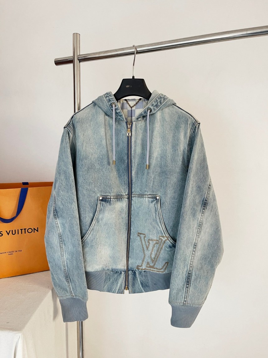 루이비통 후디드 워크웨어 데님 블루종