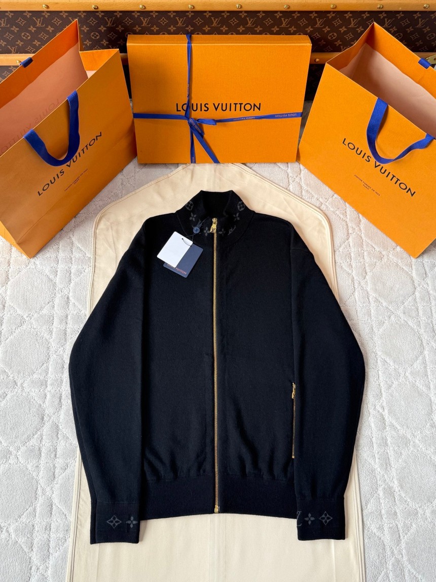 루이비통 더블 페이스 니트 울 트래블 블루종