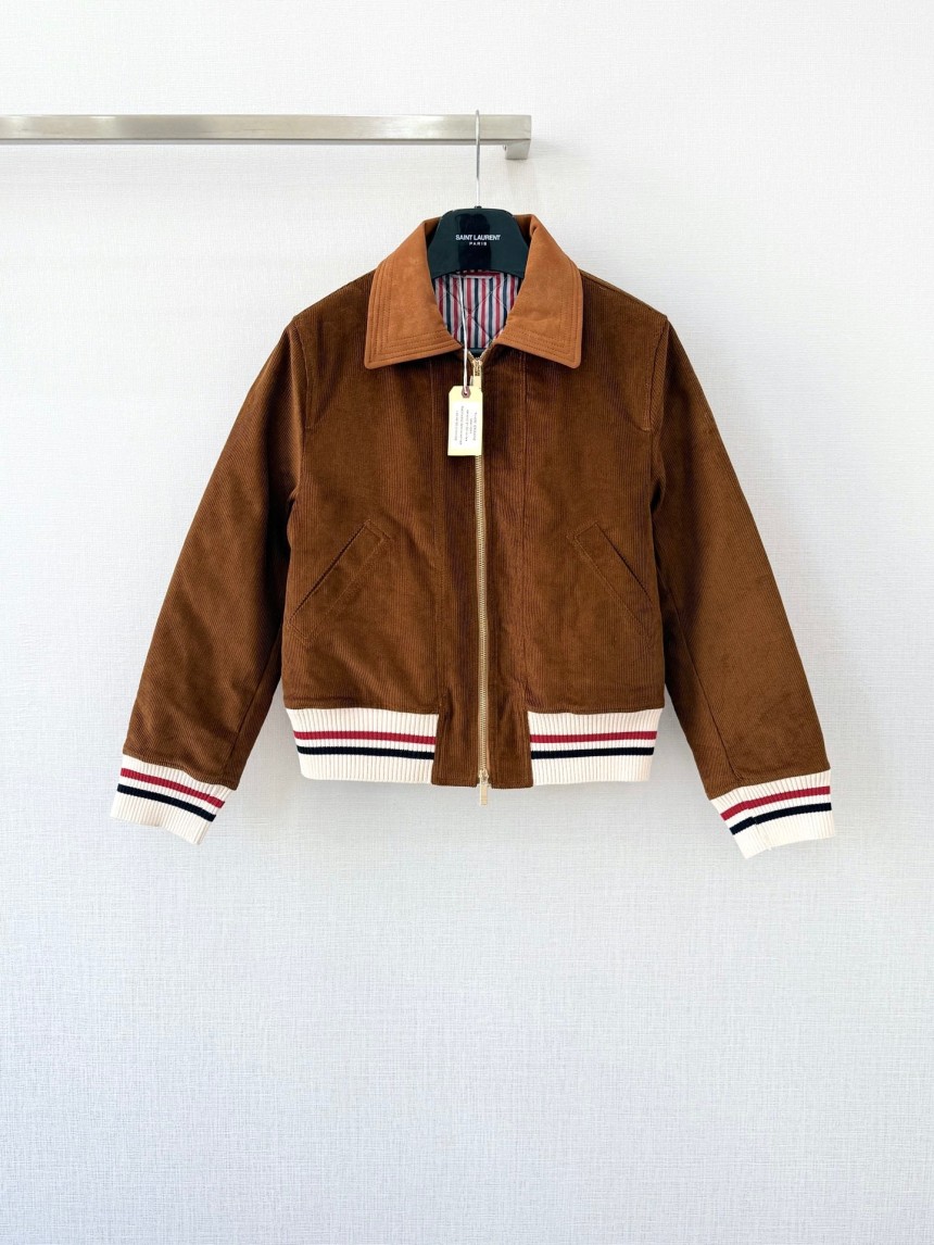 톰브라운 웨일 코듀로이 다운 필 크롭 플라이트 자켓