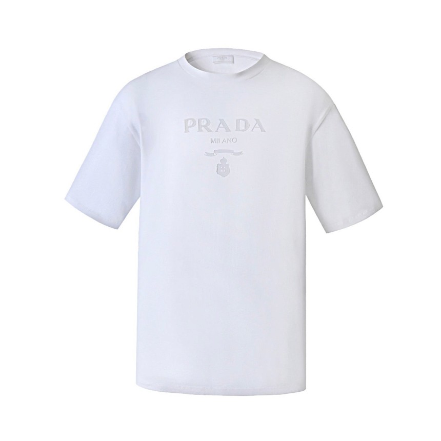 프라다 로고 반소매 티셔츠