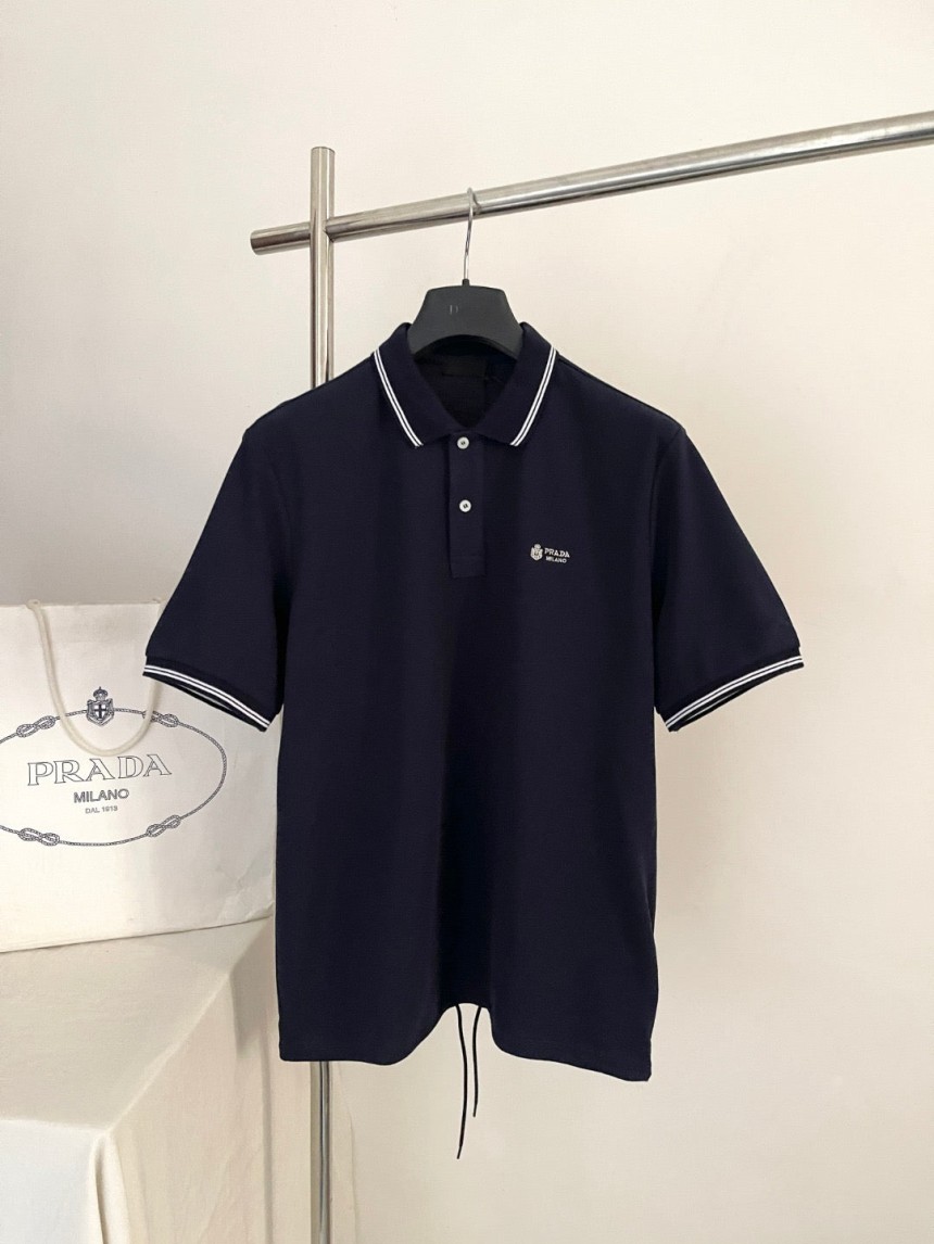 프라다 로고 폴로 셔츠