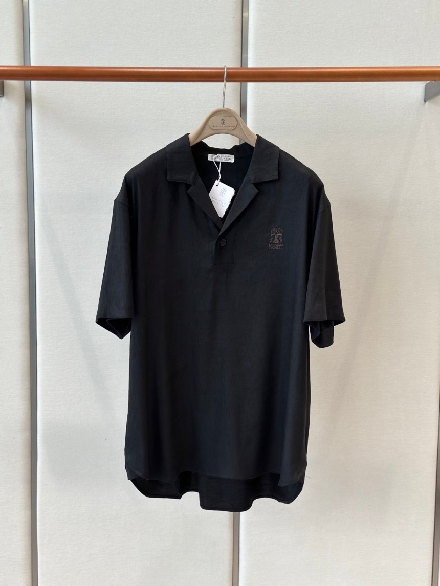 브루넬로 쿠치넬리 린넨 카라 티셔츠