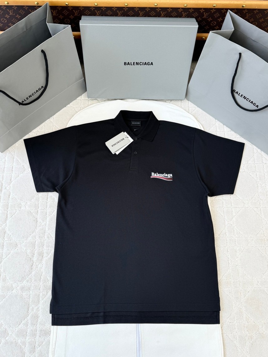 발렌시아가 폴리티컬 캠페인 라지 핏 티셔츠 -블랙