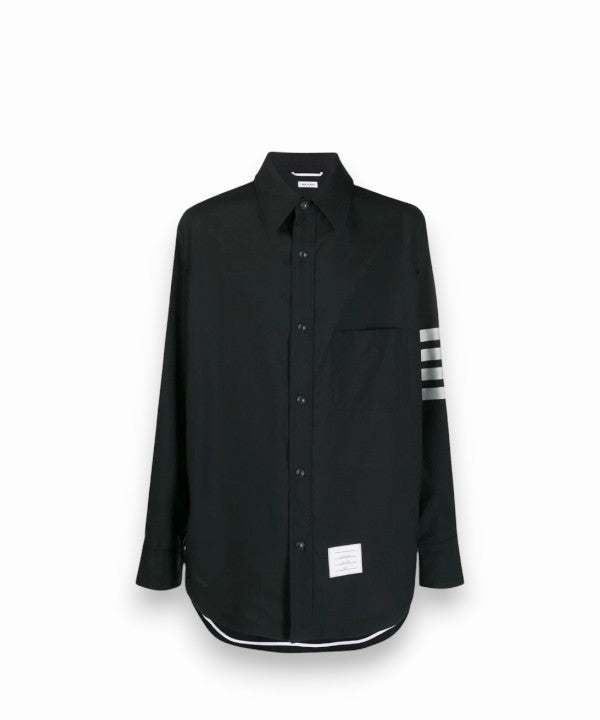 톰브라운 울 스냅 프론트 사선 셔츠 미디움