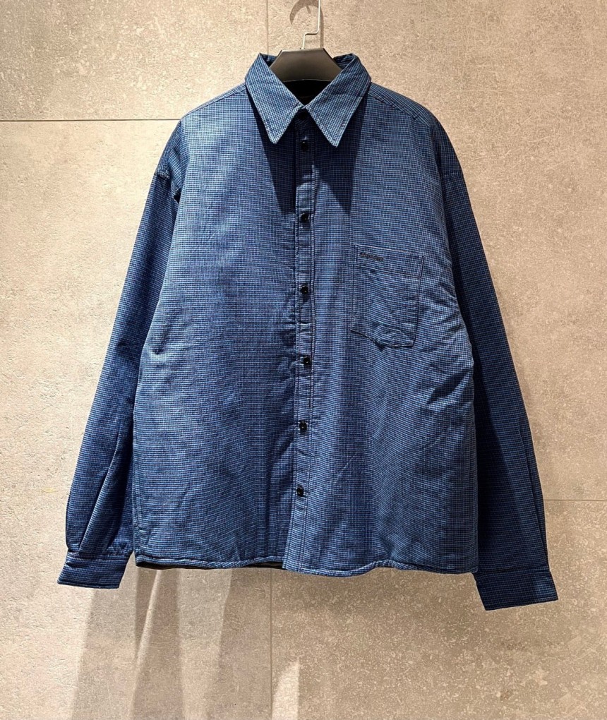 발렌시아가 패디드 체크 오버 셔츠