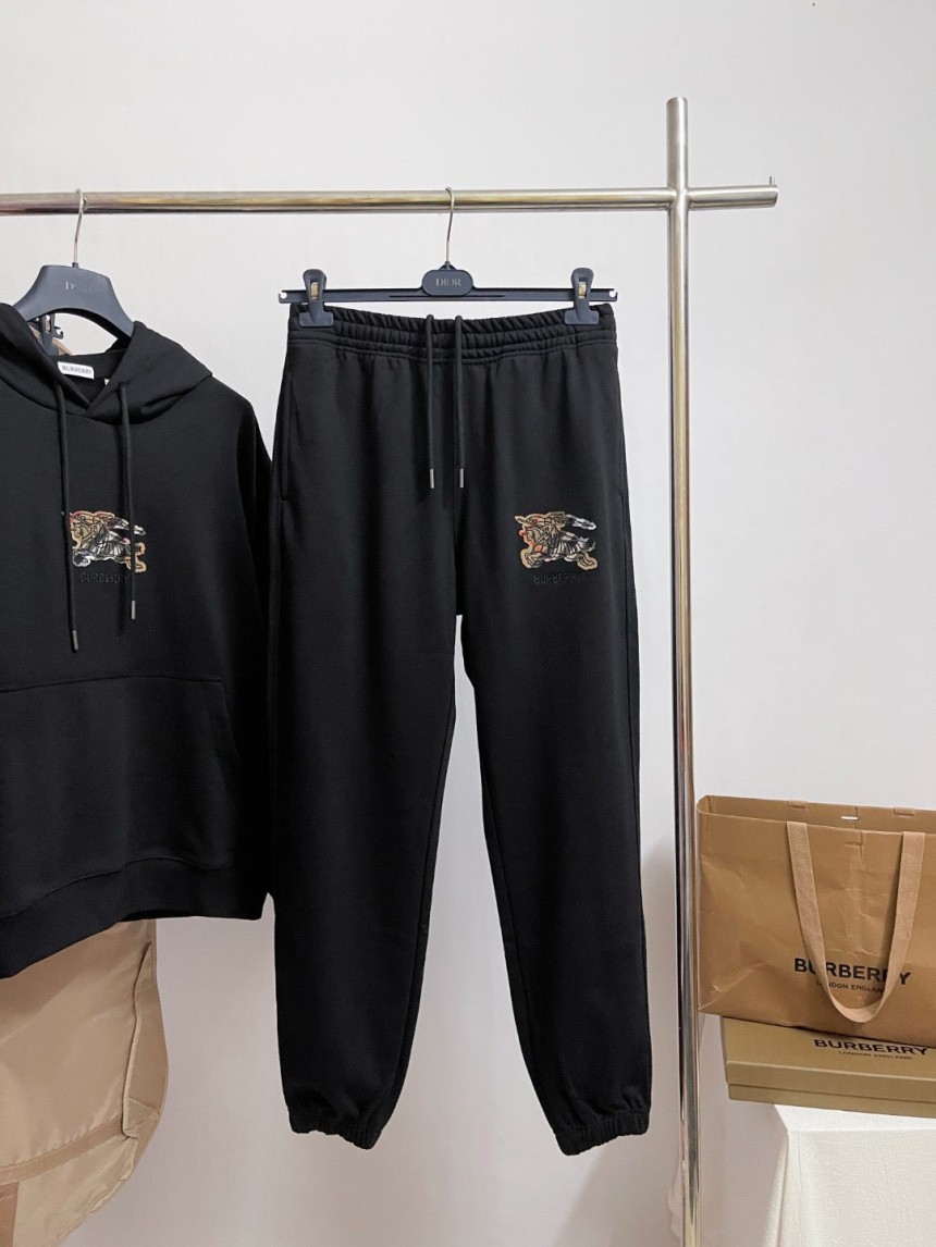 버버리 체크 코튼 조깅 팬츠