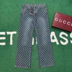 구찌 GG 코튼 데님 자카드 팬츠