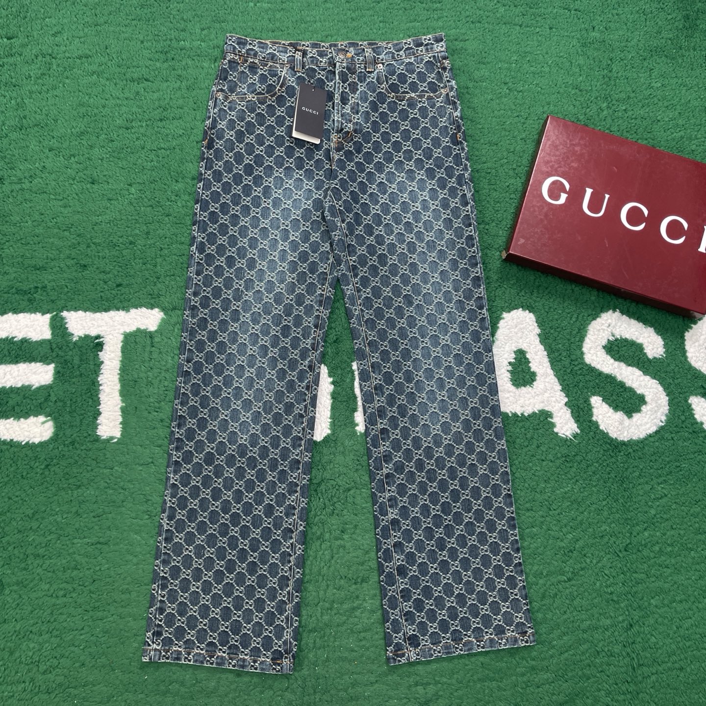 구찌 GG 코튼 데님 자카드 팬츠