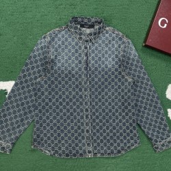 구찌 GG 코튼 데님 자카드 셔츠