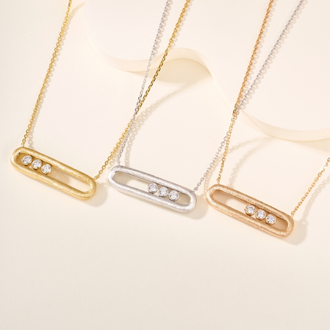 메시카 베이비 무브 다이아몬드 파베 네크리스 (3종)