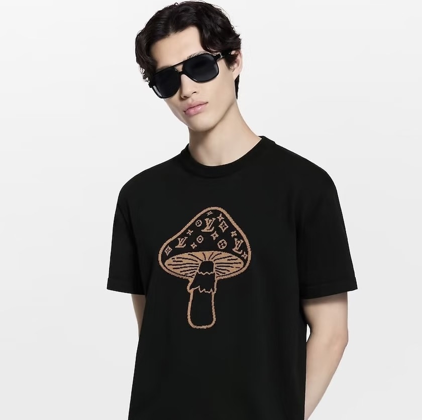 루이비통 쇼트 슬리브드 인타르시아 크루넥 티셔츠