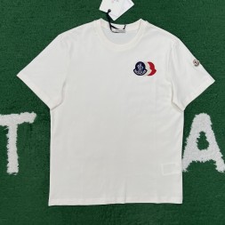 몽**르 자수 3컬러 로고 코튼 티셔츠