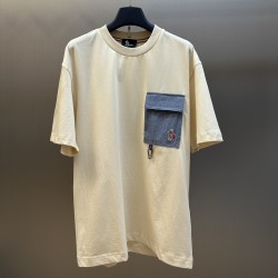 몽**르 데님 포켓 코튼 혼방 티셔츠