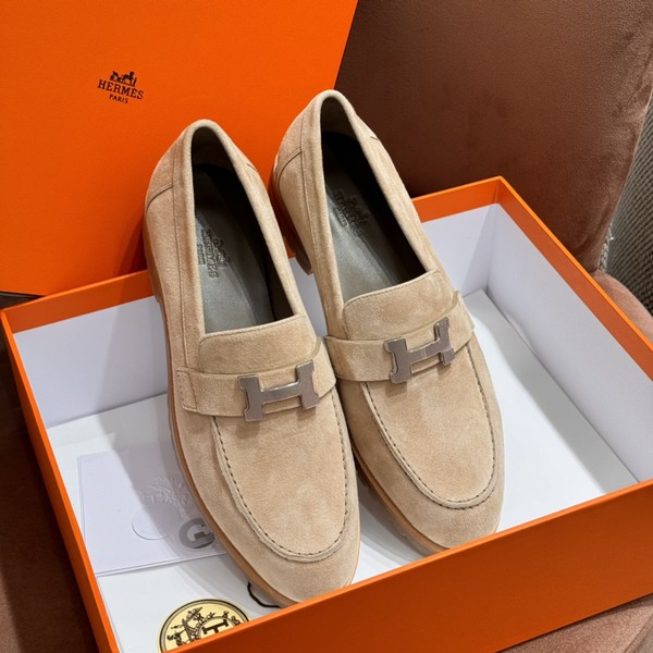 에르메스 남성 그레고리 스웨이드 로퍼