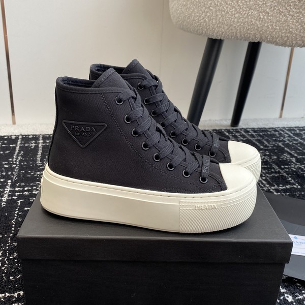 프라다 페브릭 스니커즈 블랙 하이탑