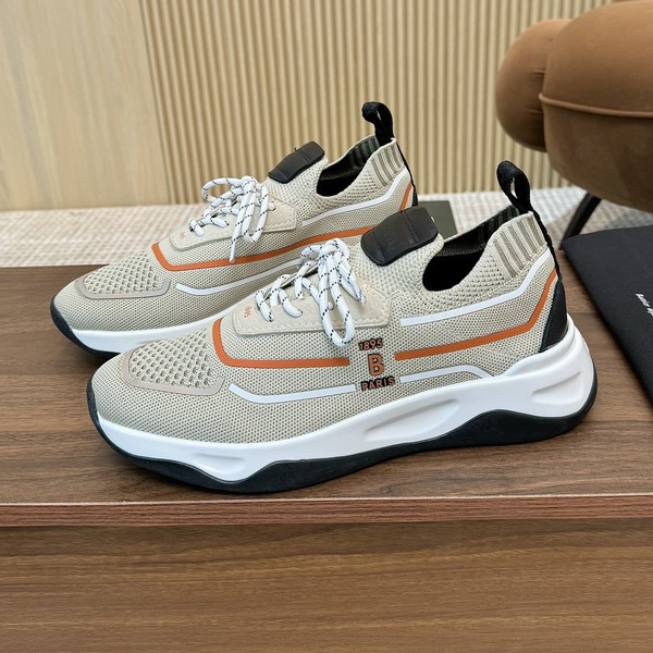 벨루티 쉐도우 니트 & 레더 스니커즈 베이지