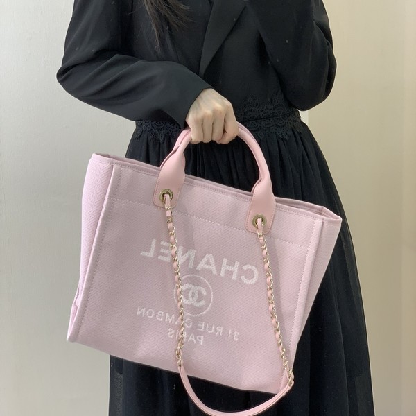 샤넬 깜봉 31 RUE 믹스드 파이버 도빌백  미디엄