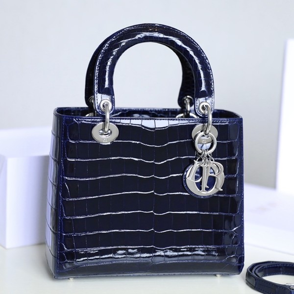 디올 레이디백 엠버 아메리카 악어가죽