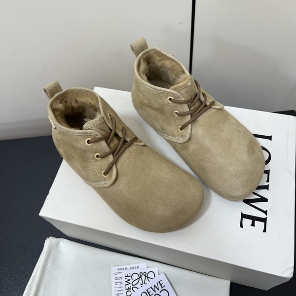 로에베 라고 레이스업 스웨이드 & 시어링