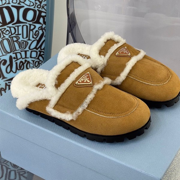 프라다 시어링 양모 슬리퍼