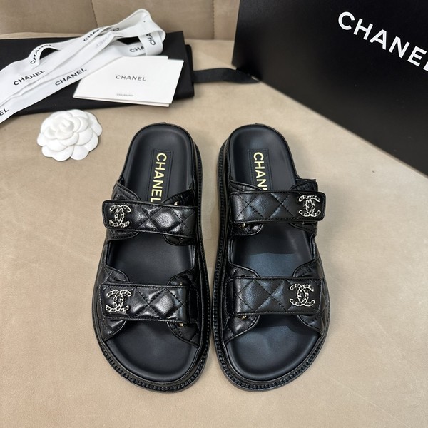 샤넬 벨크로 뮬 슬리퍼 블랙