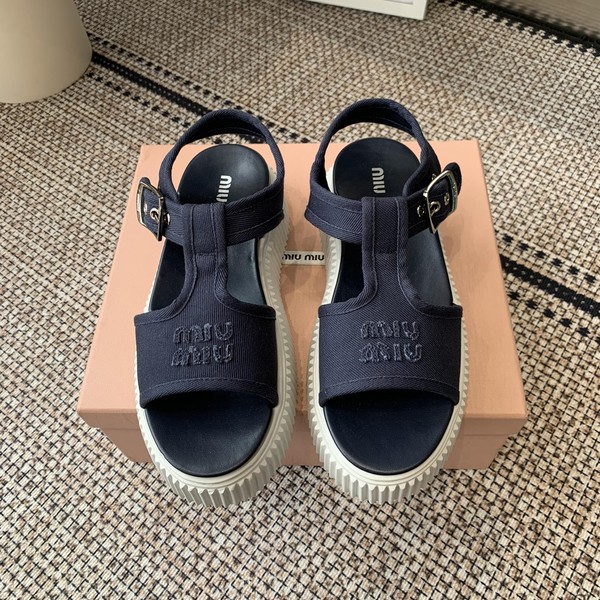 미우미우 데님 플랫폼 샌들