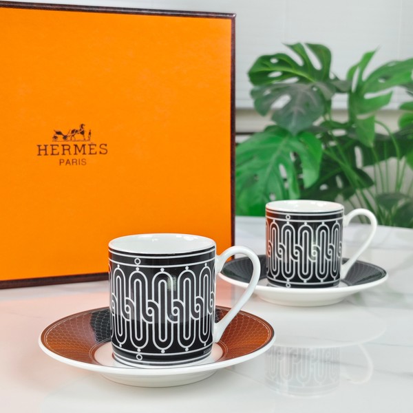 에르메스 커피잔 2종 세트