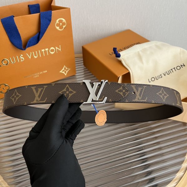 루이비통 LV 버클 모노그램 실버 벨트