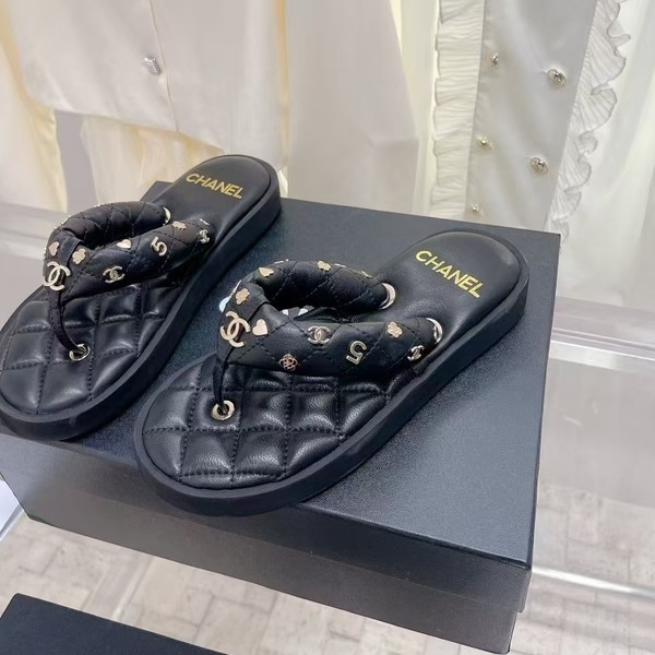 샤넬 CC 로고 퀼팅 플립플랍 슬리퍼