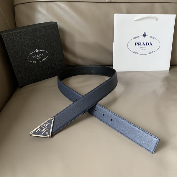 프라다 삼각 사피아노 네이비 벨트