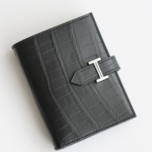 에르메스 베안 컴팩트 악어가죽