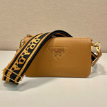 프라다 금장로고 레더 스트랩 숄더 1BH194