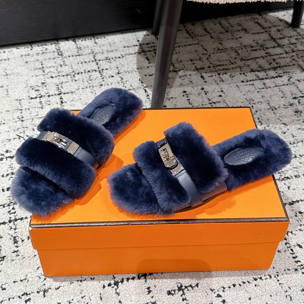 에르메스 줄리아 켈리 시어링 뮬 슬리퍼