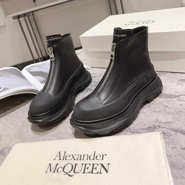 알렉산더 맥퀸 트레드 슬릭 지퍼 앵클 부츠