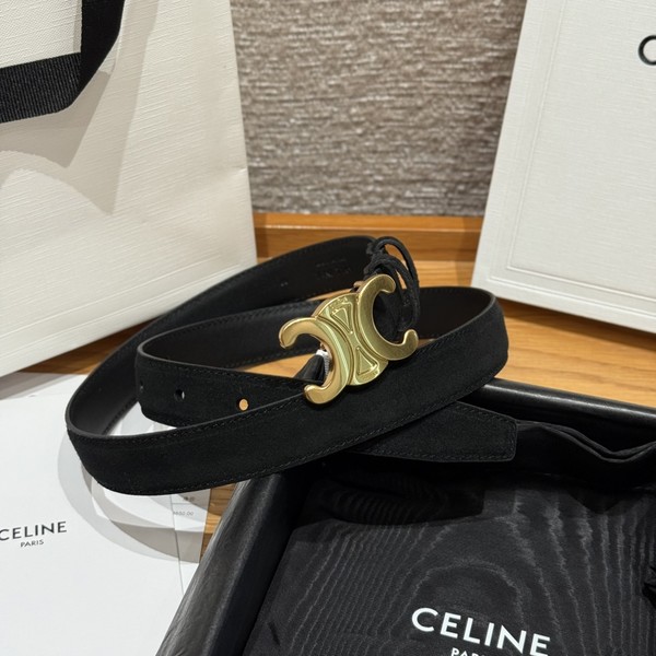 셀린느 트리옹프 벨트 스웨이드 25mm 금장