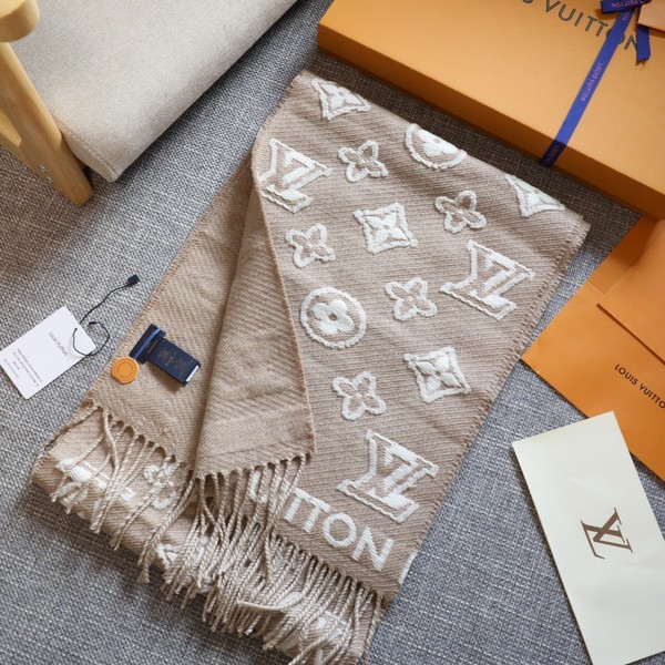 루이비통 모노그램 울 100% 머플러