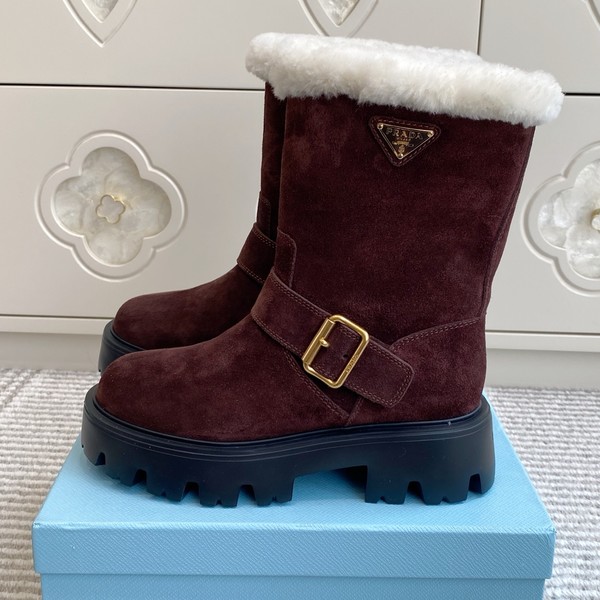 프라다 스웨이드 부티 부츠