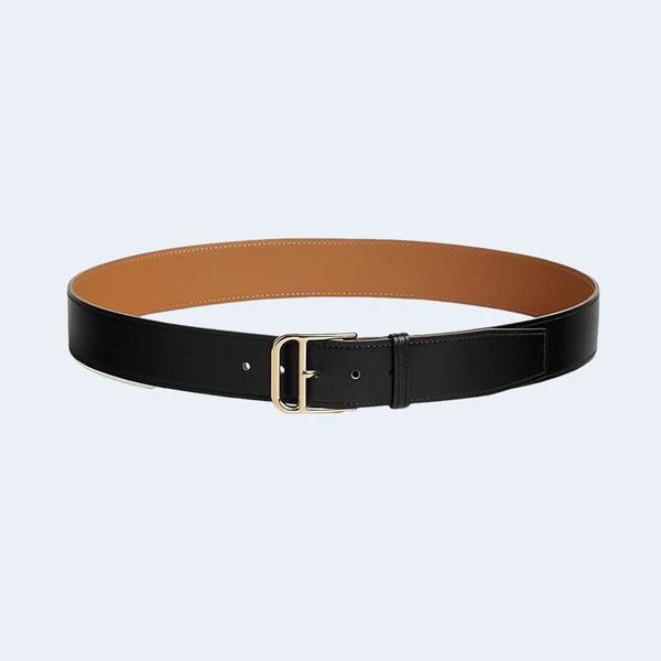 에르메스 로메인 레더 벨트 블랙 금장 35mm