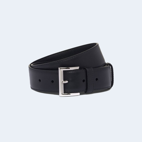 프라다 트라이앵글 로고 가죽 벨트