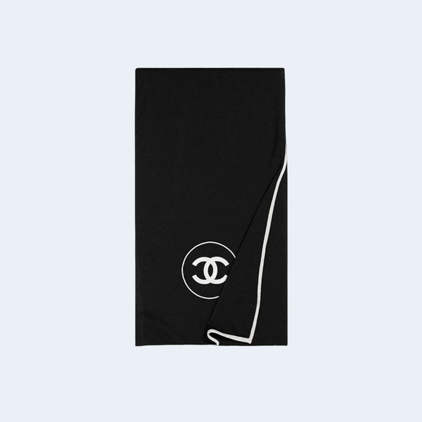 샤넬 CC로고 캐시미어 블랙 스카프
