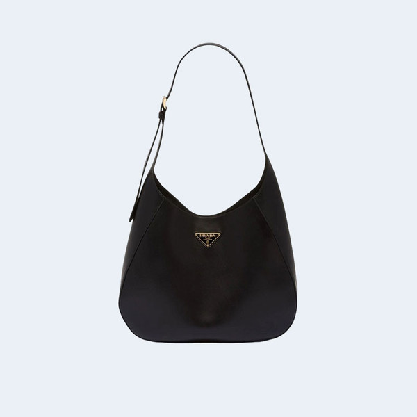 프라다 라지 시티 가죽 숄더백 블랙