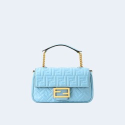 펜디 바게트 미디엄 체인 백 블루
