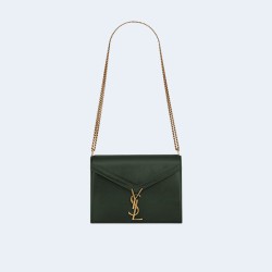 생로랑 그랑 드 뿌드르 카산드라 클래스프 백 다크 그린