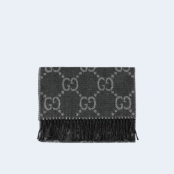 구찌 GG 그레이 블랙 태슬 머플러